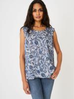 Satijnen zijden top met paisley print