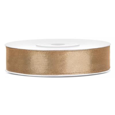Decoratie satijn sierlint - goud - 12 mm x 25 meter - Cadeaulint satijnlint