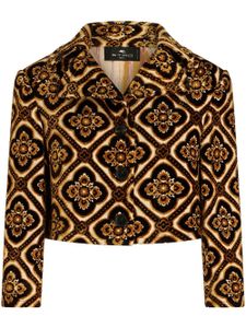 ETRO geometric-print cropped jacket - Marron