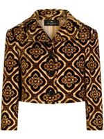 ETRO geometric-print cropped jacket - Marron - thumbnail