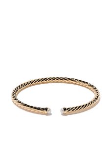 David Yurman 18kt yellow gold Cable Spira pearl cuff bracelet - Or