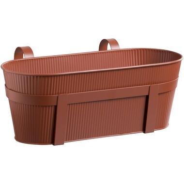 Plantenbak balkon Semmie - rood metaal - 20x37x18 cm - Leen Bakker