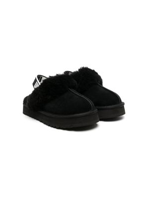 UGG Kids chaussons Funkette en peau de mouton - Noir