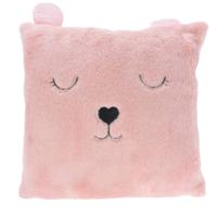 Dieren sierkussen - kinderkamer - roze - 43 cm - polyester - met oren