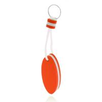 Oranje Nautische Stijl Sleutelhanger - Blijft Drijven - Label Vorm