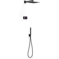 Regendouche set electronisch Tres Shower technology | Inbouw | Thermostaatkraan | 2-weg | Vierkant | Zwart mat