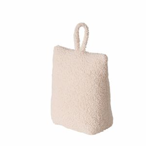 Deurstopper zak - 1 kilo - beige - pluche/teddy stof - 20 x 10 cm