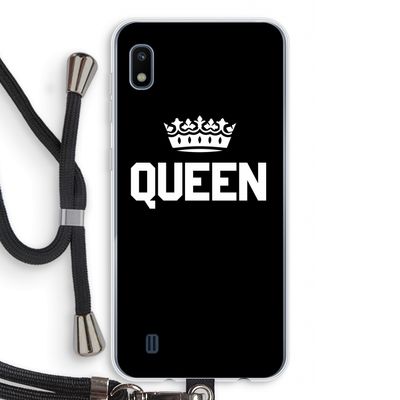 Queen zwart: Samsung Galaxy A10 Transparant Hoesje met koord