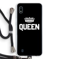 Queen zwart: Samsung Galaxy A10 Transparant Hoesje met koord