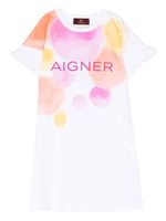 Aigner Kids robe imprimée à manches courtes - Blanc