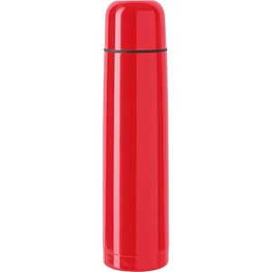 RVS thermosfles/isoleerkan 1 liter rood