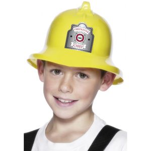 Gele brandweerhelm voor kinderen   -