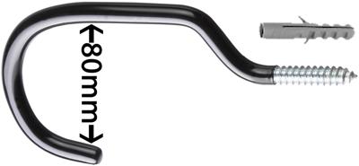 POINT Ceiling hook xl black/silver