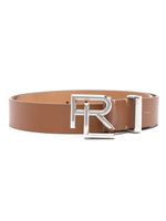 Ralph Lauren Collection ceinture en cuir à boucle logo - Marron