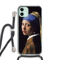 The Pearl Earring: iPhone 11 Transparant Hoesje met koord
