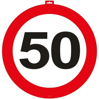Deurbord 50 Jaar - 2x - verkeersbord - 47 cm - karton - leeftijd versiering