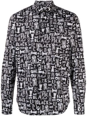 Black Comme Des Garçons chemise à logo imprimé - Noir