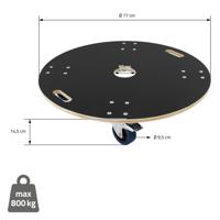 Ronde transportwagen met parkeerrem Ø 77 cm belastbaar tot 800 kg