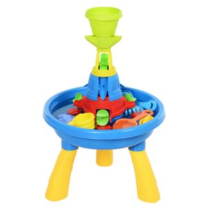 HOMCOM Kinderspeeltafel zandbaktafel met 21 stuks. Accessoires educatief speelgoed 3 jaar PP | Aosom Netherlands