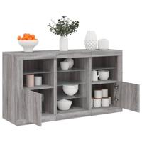 Dressoir met LED-verlichting 123x37x67 cm grijs sonoma eiken