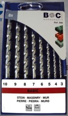 BC Steenborenset TCT S80, Standaard 3-10x1,0mm, 8-delig