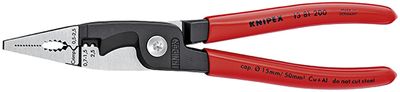Knipex Elektro installatietang | zwart geatramenteerd | met kunststof bekleed | 200 mm | 1381200 - 1381200