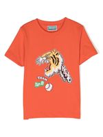 Kenzo Kids t-shirt en coton biologique à imprimé tigre - Orange