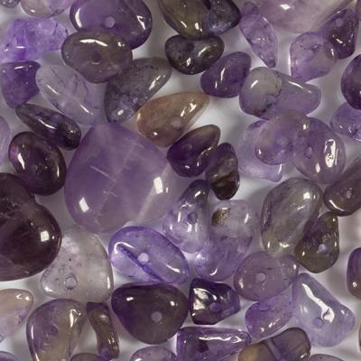 Creativ Company Kristallen kralen, amethist, d 7-12 mm, gatgrootte 1 mm, ca. 63 stuk, paars, 63 stuk/ 1 doos