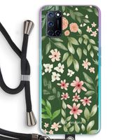 Botanical green sweet flower heaven: Oppo A72 Transparant Hoesje met koord