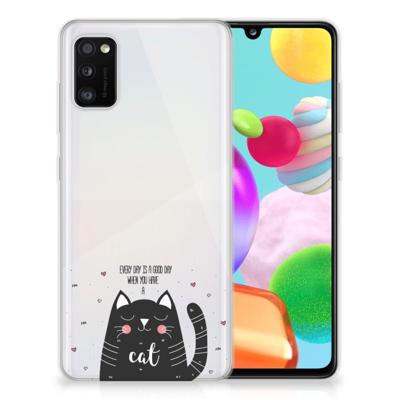 Samsung Galaxy A41 Telefoonhoesje met Naam Cat Good Day Samsung Galaxy A41 Telefoonhoesje met Naam Cat Good Day