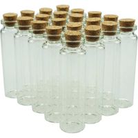 ForDig Glazen Mini Flesjes Met Kurk – Decoratie flesjes – Inhoud 20 ml - Set van 20 Stuks - thumbnail