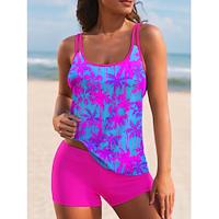 Dames Normaal Zwemkleding Tankini 2 stuks Zwempak 2-stuks Opdrukken Flora Strand Kleding Zomer Badpakken Lightinthebox