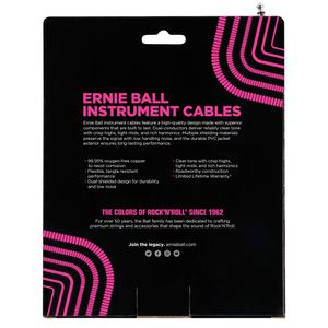 Ernie Ball 6045 gekrulde instrumentkabel 9 m wit