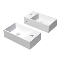 INK Contra Fontein - 40x22x10cm - wasbak links - 1 kraangat - polystone wit mat 3403042 INK Contra Fontein - 40x22x10cm - wasbak links - 1 kraangat - polystone wit mat 3403042