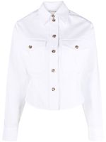 Victoria Beckham chemise en coton à coupe crop - Blanc