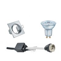 LED Spot Set - LEDVANCE Parathom PAR16 940 36D - GU10 Fitting - Dimbaar - Inbouw Vierkant - Glans Chroom - 5.5W - Natuurlijk Wit 4000K - Kantelbaar 80mm