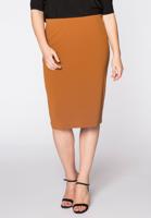 Yoek Skirt zip midback crèpe | Bruin | Maat 58/60