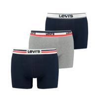 Levis Boxershorts Giftbox Iconic Cotton 3-pack Navy/Mid Grey Melange-M