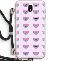 Smiley watermeloenprint: Samsung Galaxy J7 (2017) Transparant Hoesje met koord