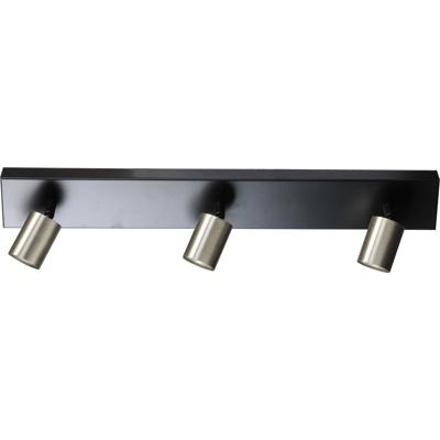 Masterlight Zwarte plafondlampBounce met 3 nikkel spots - 5491-05-37-70-3