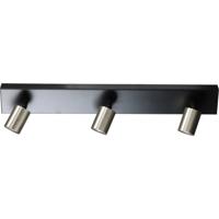 Masterlight Zwarte plafondlampBounce met 3 nikkel spots - 5491-05-37-70-3