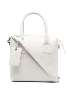 Marsèll sac cabas en cuir à logo embossé - Blanc