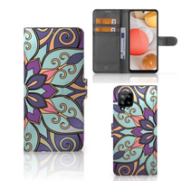 Samsung Galaxy A42 5G Hoesje Purple Flower