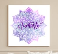 Canvas schilderij mandala Paarse mandala namaste