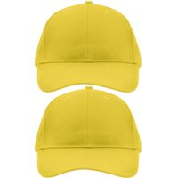 2x stuks 6-panel baseball gele caps voor volwassenen - thumbnail