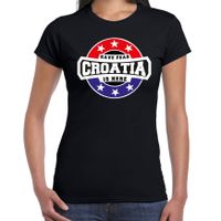 Have fear Croatia is here / Kroatie supporter t-shirt zwart voor dames