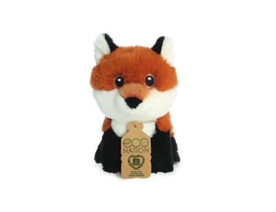 Eco Nation Pluchen knuffel - mini - vos - 13 cm