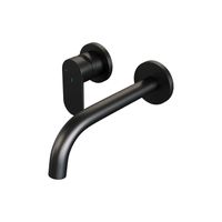 Inbouw Wastafelmengkraan Brauer Black Edition Coldstart Gebogen Uitloop Platte Hendel Links Geborsteld Mat Zwart Met Rozetten Brauer