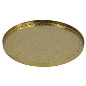 Dienblad/serveer tray Marbella - Metaal - goud - Dia 24 cm