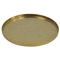 Dienblad/serveer tray Marbella - Metaal - goud - Dia 24 cm